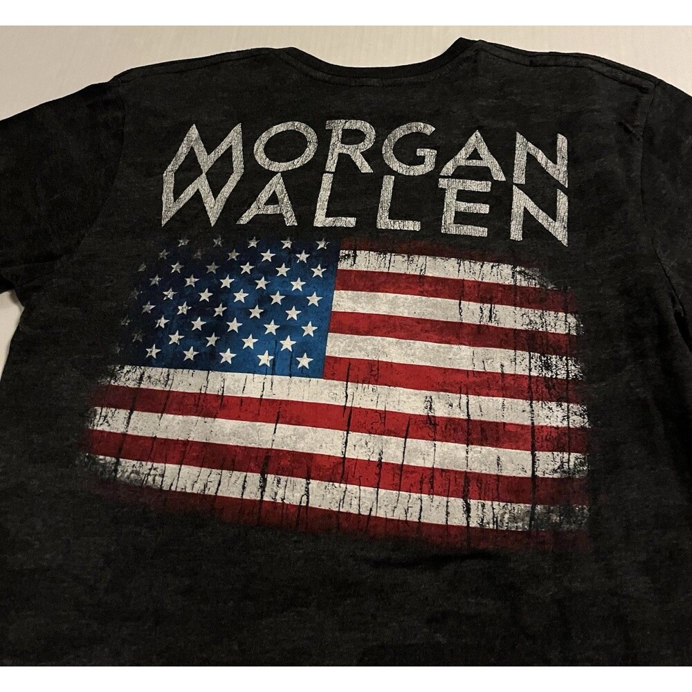 Morgan Wallen 2024 One Night At A Time Tour USA Flag Country Music T-Shirt MED
